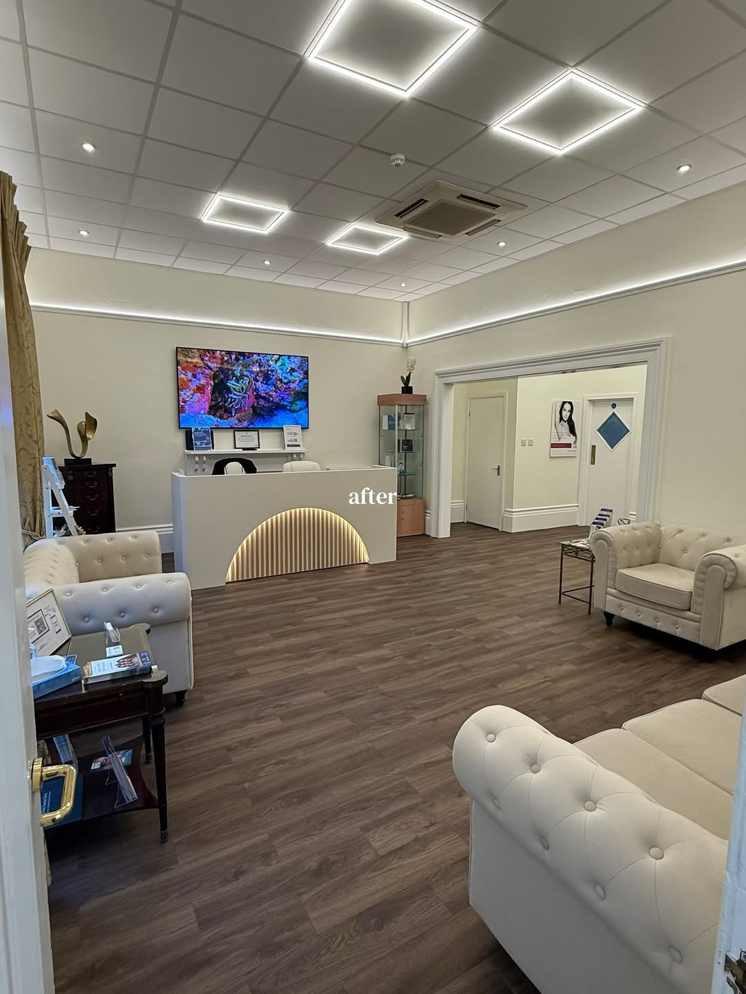 Highfield Aesthetics renovated reception area